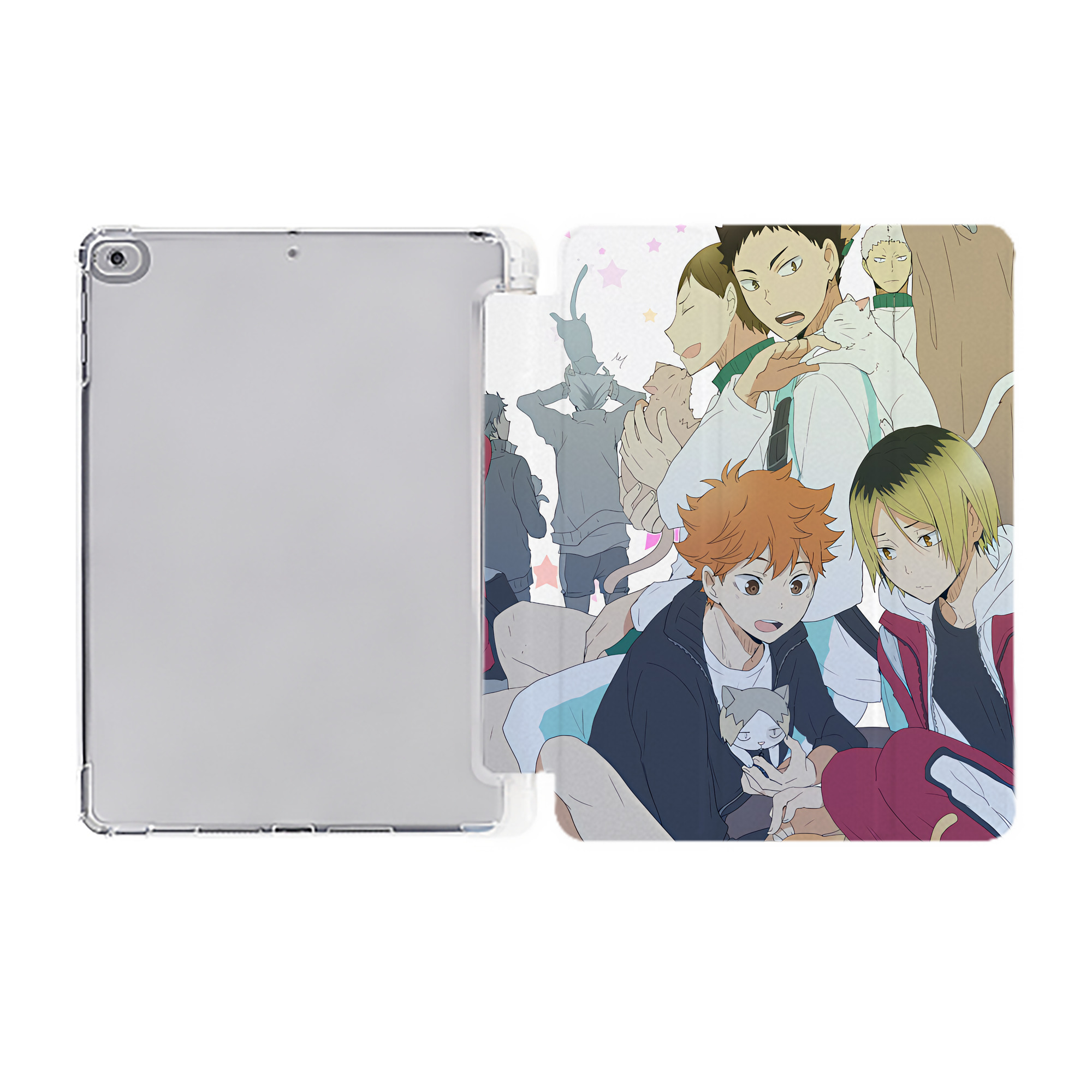 （画像用） ハイキュー!! Haikyu!! IPad ケース ペン収納付き 三つ折りスタンド PUレザー×シリコン 対応機種9.5/10.5/10.9インチ